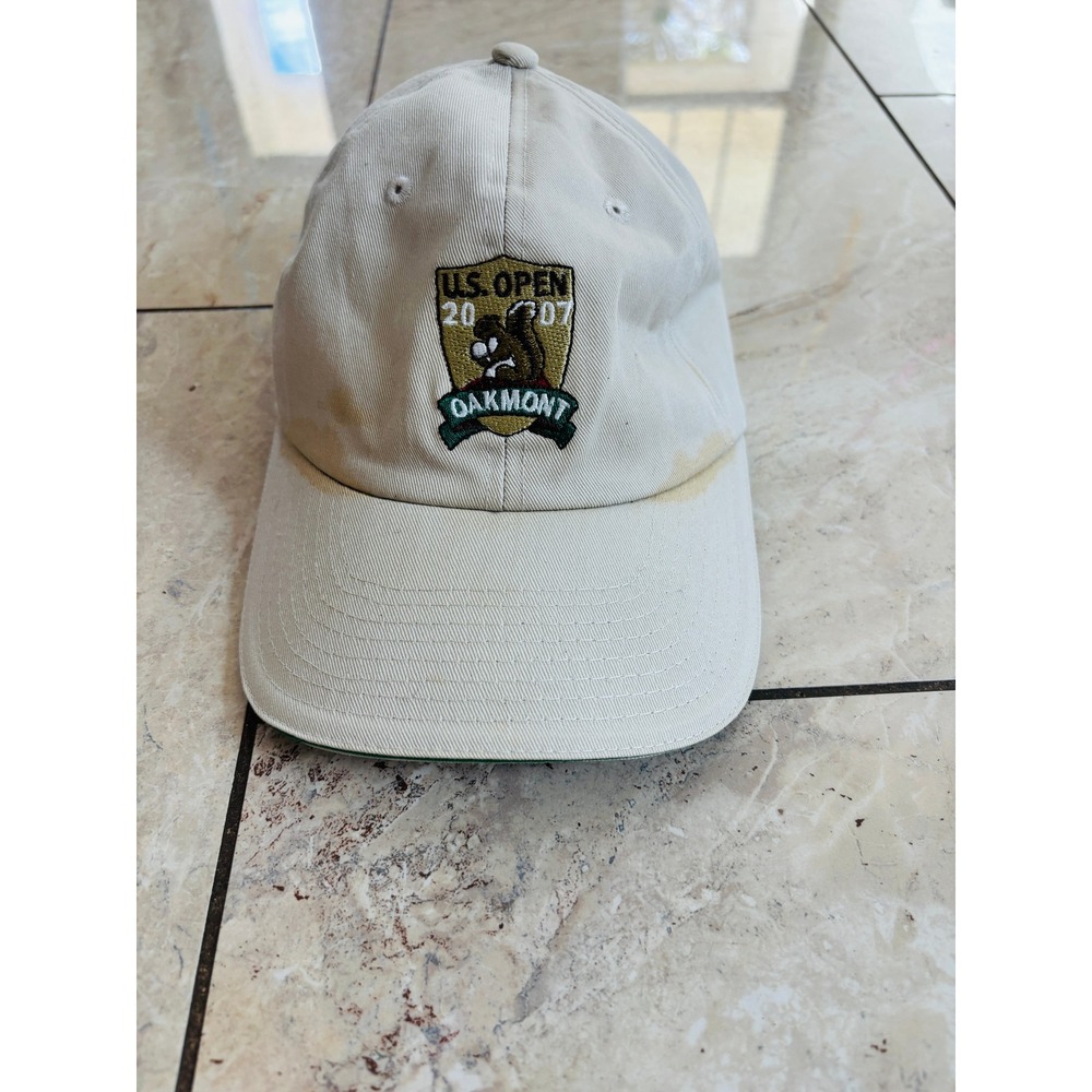 USGA 2007 US Open Oakmont Member Hat Tan Golf Adjustable Strapback Cap
